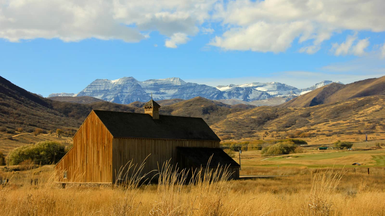 Heber Valley, Utah — historic barn with Mount Timpanogos behind