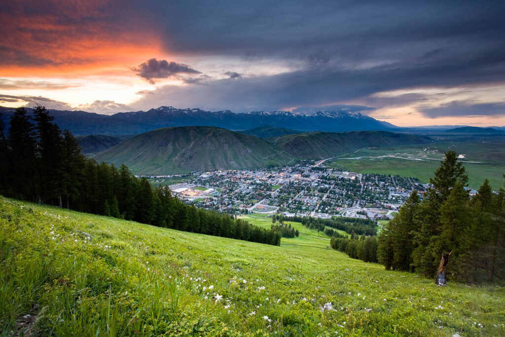 Jackson Hole, Wyoming valley at sunset